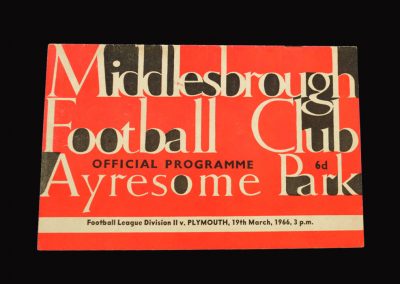 Middlesbrough v Plymouth 19.03.1966