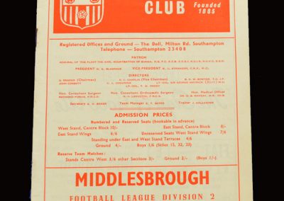 Middlesbrough v Southampton 02.04.1966