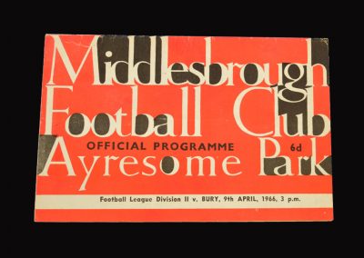 Middlesbrough v Bury 09.04.1966