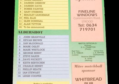 Aldershot v Maidstone 28.12.1991