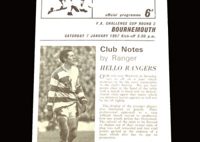QPR v Bournemouth 07.01.1967 - FA Cup 2nd Round