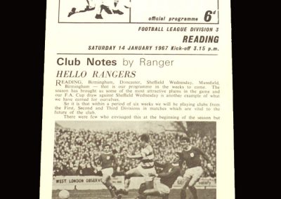 QPR v Reading 14.01.1967