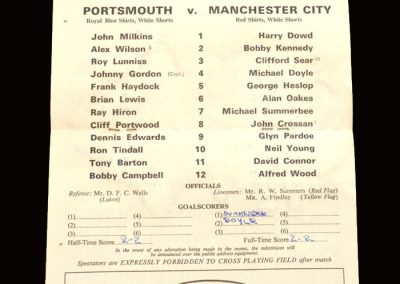 Man City v Portsmouth 08.01.1966