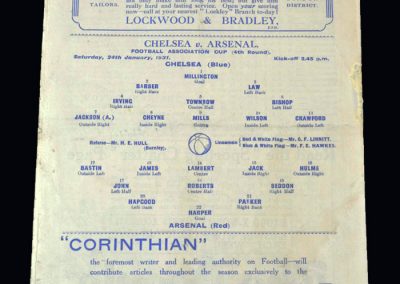 Chelsea v Arsenal 24.01.1931 - FA Cup 4th Round