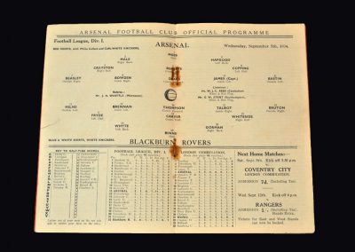 Arsenal v Blackburn 05.09.1934
