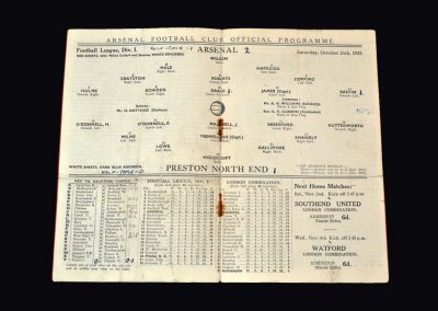 Arsenal v Preston 26.10.1935