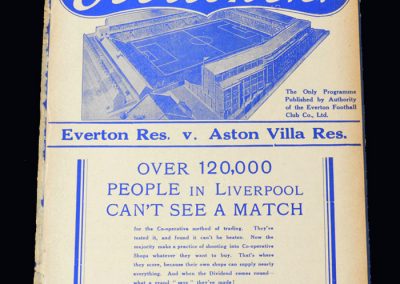 Everton Reserves v Aston Villa Reserves 15.09.1937