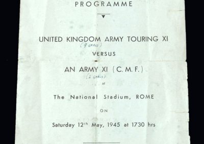 UK Army Touring 11 v Army 11 12.05.1945 in Rome