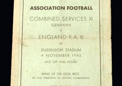 Combined Services v England FA 11 04.11.1945 in Dusseldorf