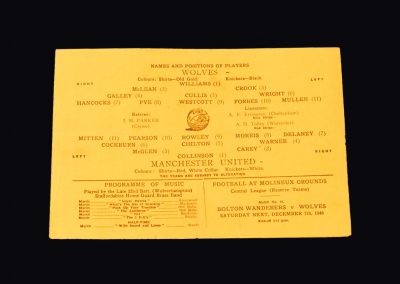 Man Utd v Wolves 30.11.1946