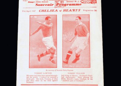 Chelsea v Hearts 21.04.1947 (friendly)
