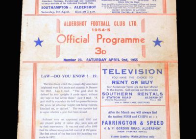 Aldershot v Coventry 02.04.1955 (1-1)