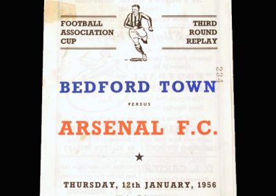 Bedford v Arsenal 12.01.1956 - FA Cup 3rd Round Replay