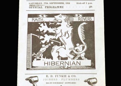 Raith Rovers v Hibernian 27.09.1958