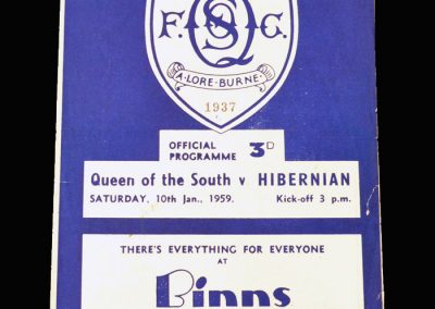 Queen of the South v Hibernian 10.01.1959