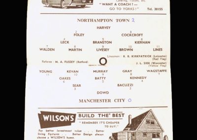Man City v Northampton 19.12.1964