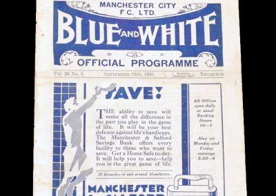 Man City v Arsenal 19.09.1931