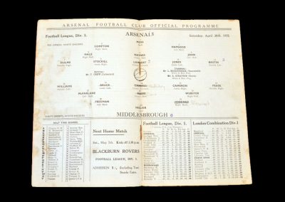 Arsenal v Middlesbrough 30.04.1932