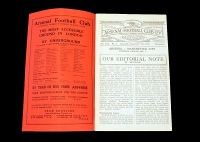 Arsenal v Man City 09.09.1933