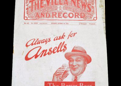 Aston Villa v Arsenal 28.10.1933