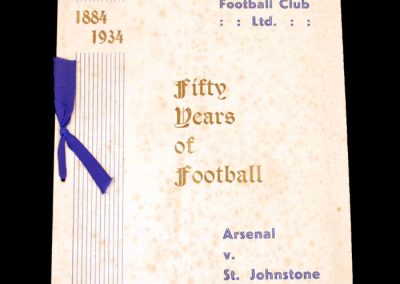 St Johnstone v Arsenal 24.09.1934 - Friendly