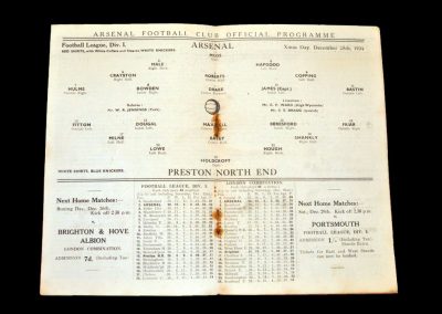 Arsenal v Preston 25.12.1934
