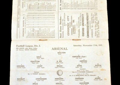 Arsenal v Leeds 27.11.1937