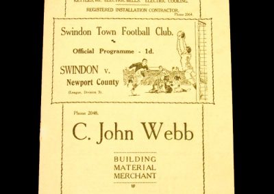 Swindon v Newport 04.09.1937
