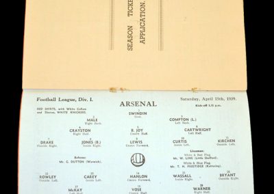 Arsenal v Man Utd 15.04.1939