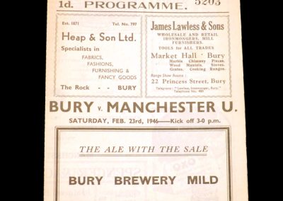 Bury v Man Utd 23.02.1946
