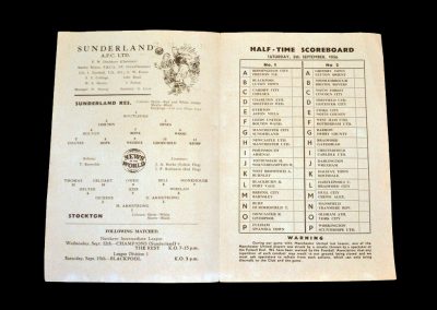Sunderland Reserves v Stockton 08.09.1956