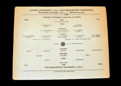 Oxford University v Wolves 27.11.1946