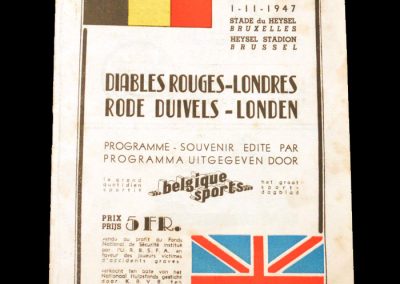 Belgium Red Devils v London 01.11.1947