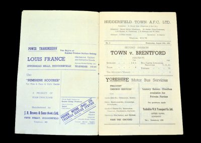 Huddersfield v Brentford 27.08.1952