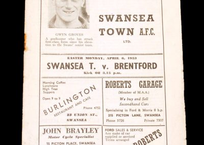 Swansea v Brentford 06.04.1953