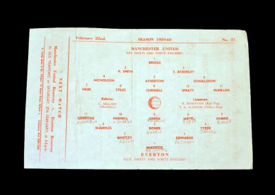 Man Utd v Everton 22.01.1960 (Lancs Cup Final)