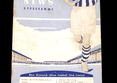 West Brom Reserves v Burnley Reserves 12.09.1959