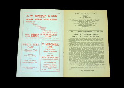 York v Brentford 09.04.1960