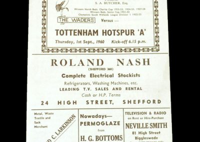 Biggleswade v Spurs A 01.09.1960