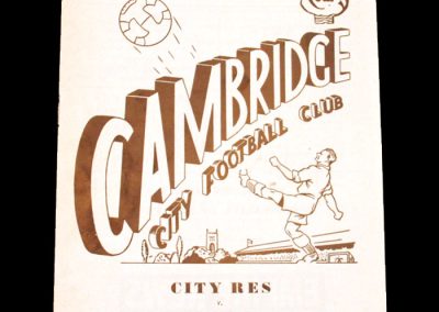 Cambridge City Reserves v Spurs A 10.09.1960 (Eastern Counties League)