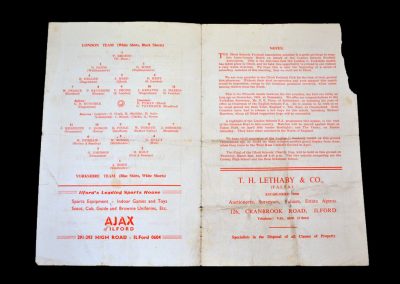 London Boys v Yorkshire Boys 26.03.1955