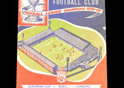 Burnley v Hamburg 18.01.1961 - European Cup Quarter Final 1st Leg