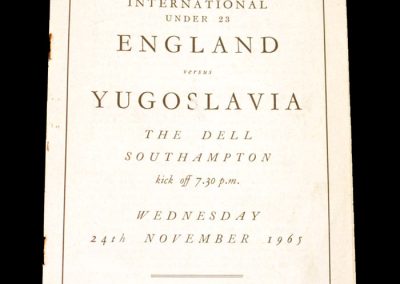England v Yugoslavia 24.11.1965 (Under 23)