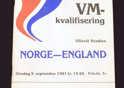 Norway v England 09.09.1981