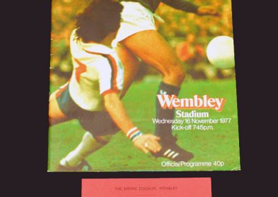 England v Italy 16.11.1977 (with bar ticket - DT was there)