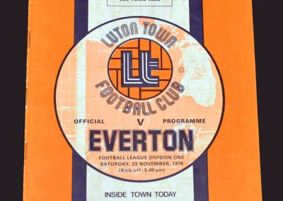 Luton v Everton 23.11.1974 - postponed