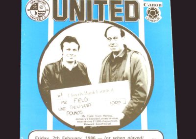 Southend v Port Vale 07.02.1986 (Moore as Manager)