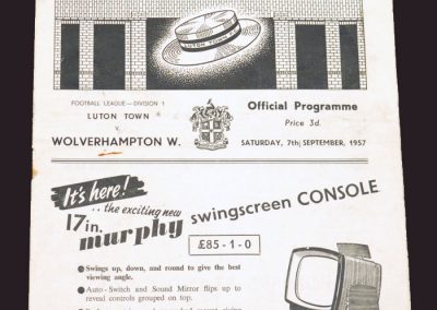 Luton v Wolves 07.09.1957