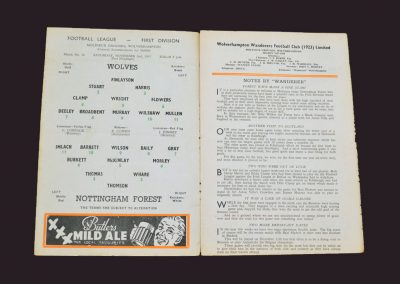 Wolves v Notts Forest 02.11.1957
