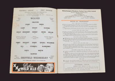 Wolves v Sheff Wed 14.12.1957